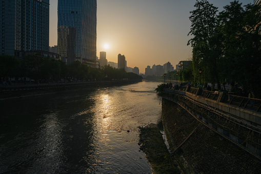 Chengdu river in the morning