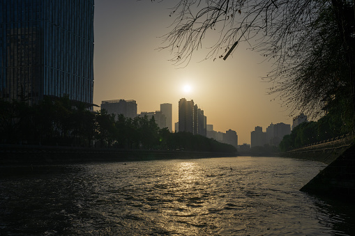 Chengdu river in the morning