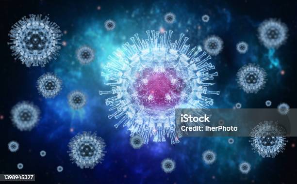 Monkeypox Virus 3d Virus Background Monkeypox Virus Molecule On Blue Background Medical Background With Virus Molecules Stock Photo - Download Image Now