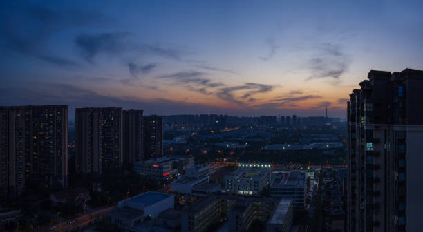 istock Chengdu's bustling financial city at dusk 1398946158