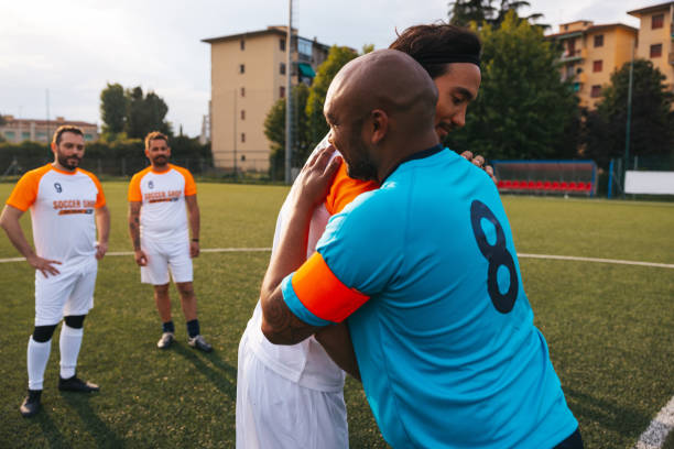 istock Soccer teams ready to start the match 1398947419