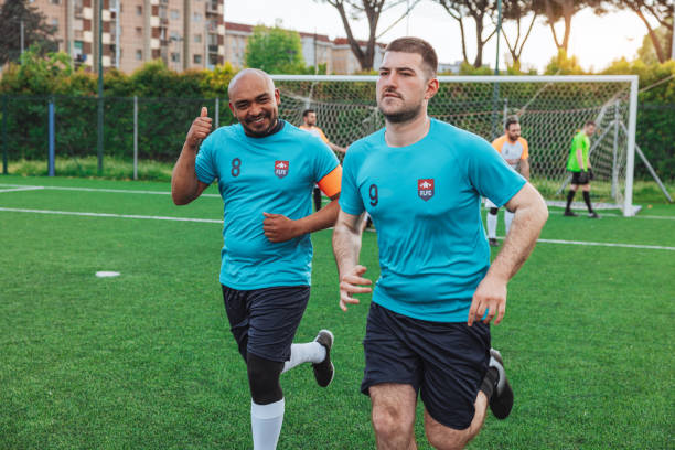 istock Soccer team celebrates a match success 1398949050
