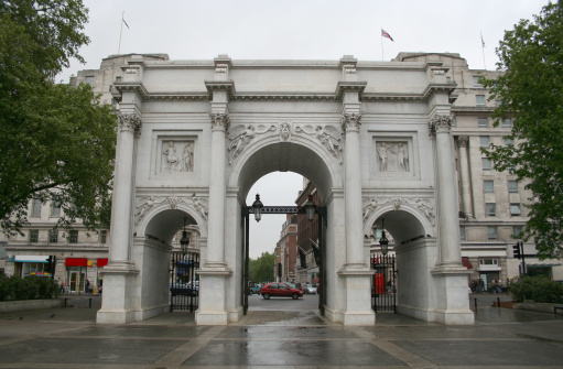 Detailed image of the Washington Square Park Arch in New York City