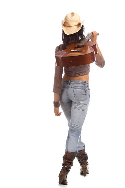 Cowgirl Guitar stock photo