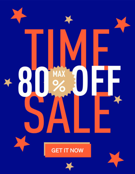 istock Sale Time 80% off. Promotion sale banner template design. 1398950990