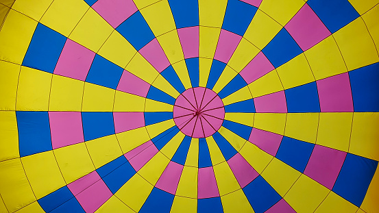 Inside Of A Colorful Hot Air Balloon.