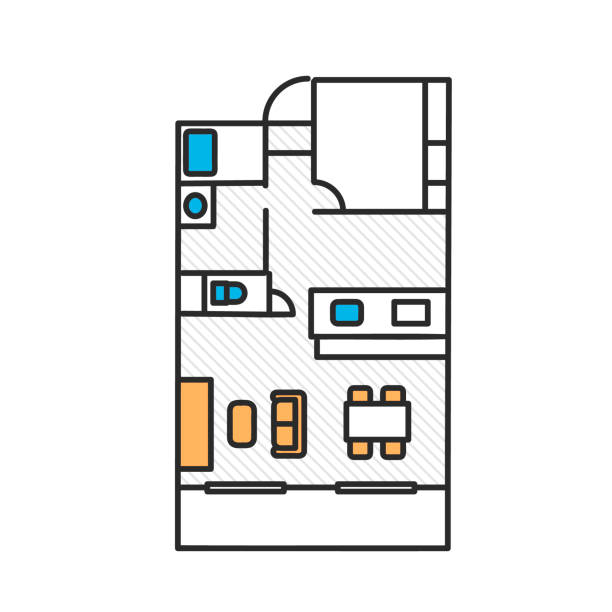 間取り図イメージ - house plan real estate planning点のイラスト素材／クリップアート素材／マンガ素材／アイコン素材