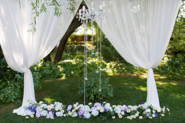 istock wedding arch with flowers for the wedding ceremony 1398955637