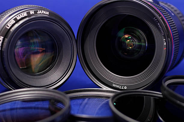 Lenses and photo filters stock photo