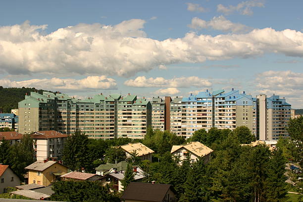 urban capital block in capital city in slovenia ljubljana slums stock pictures, royalty-free photos & images