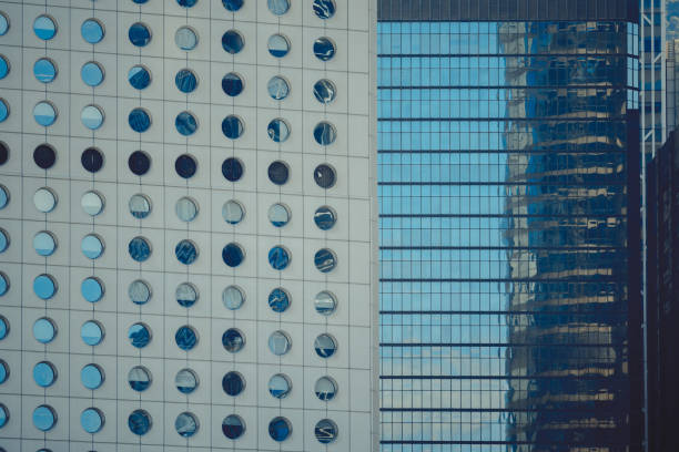Modern office building close up in Hong Kong