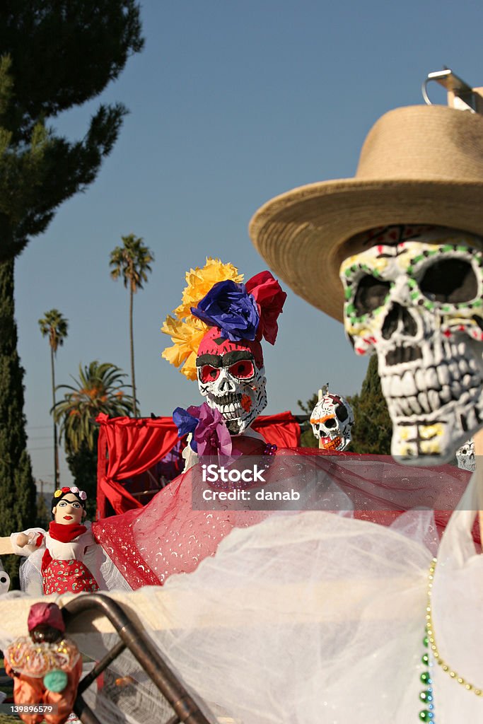 Day of the Dead An array of dressed up skeletons on Day of the Dead at the Hollywood Forever Cemetary, in California. Day Of The Dead Stock Photo