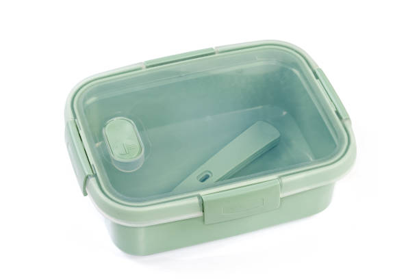 istock Empty food storage container with transparent lid on white background 1398965823