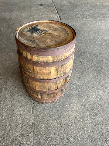 Old fashioned wooden barrel