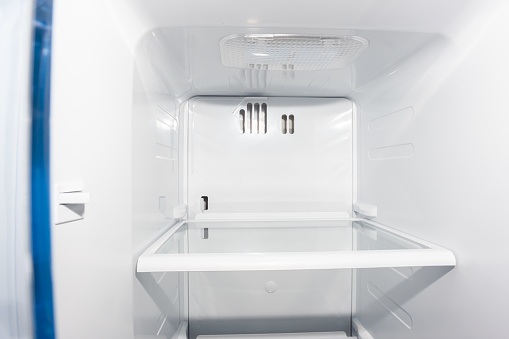 Clean modern refrigerator interior