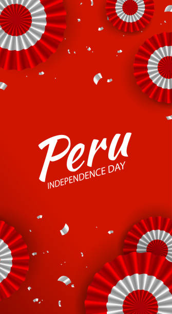 ilustrações, clipart, desenhos animados e ícones de dia da independência do peru. - bandeira do peru