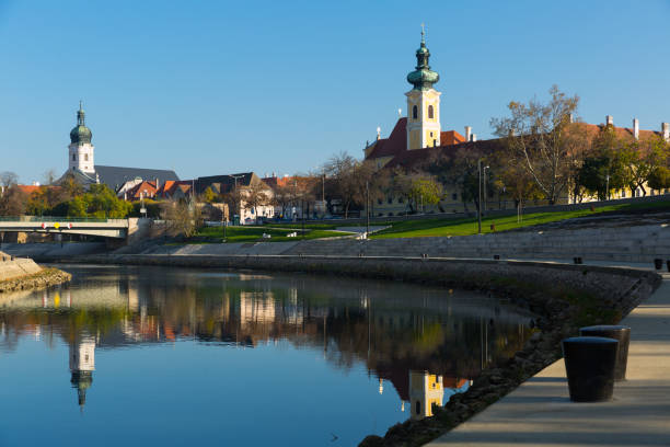 istock Cityscape of Gyor with Raba River 1398969694