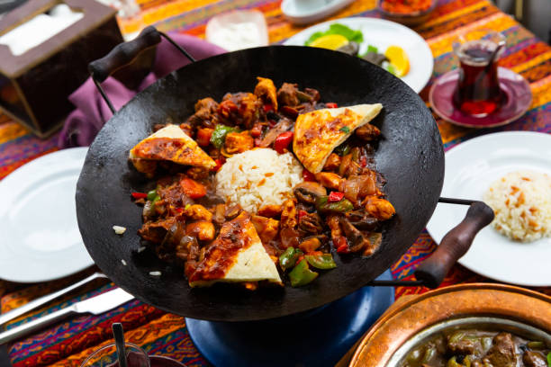 istock Sauteed lamb with vegetables Choban Kavurma served with rice 1398970346
