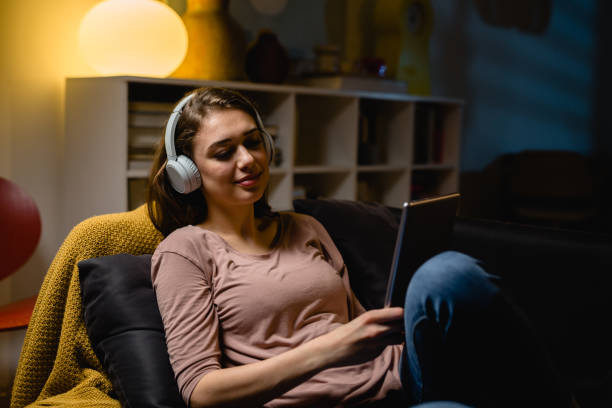 istock woman feeling relaxed at home 1398971035