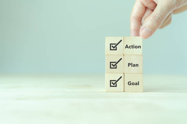istock Goal plan action, Business action plan strategy concept, outline all the necessary steps to achieve your goal and help you reach your target efficiently by assigning a timeframe a start and end date. 1398972059