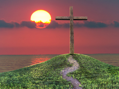 cross on the hill concept of salvation