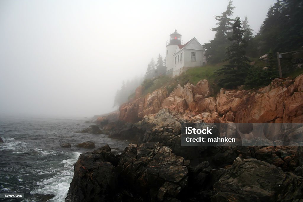 Bass Harbor em Nevoeiro - Royalty-free Litoral Foto de stock