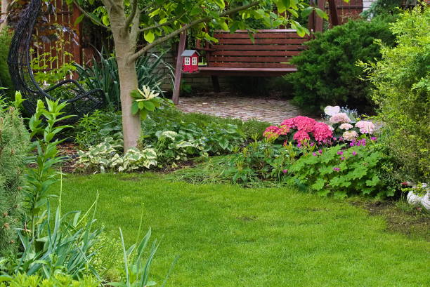 istock Wooden swing in the garden in spring 1398973937