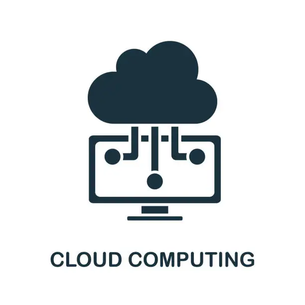 Vector illustration of Cloud Computing icon from digitalization collection. Simple line Cloud Computing icon for templates, web design