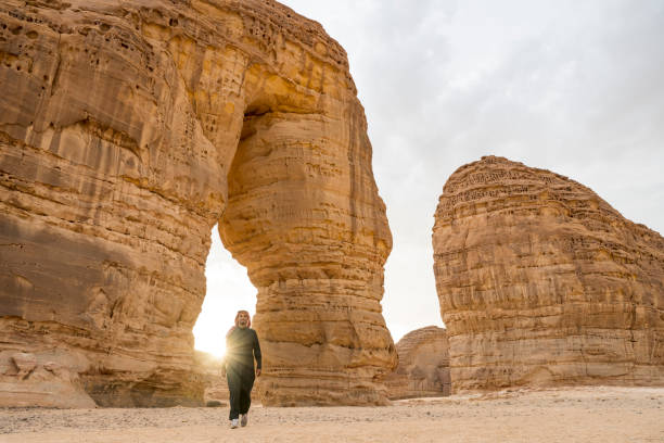 istock Bearded young Saudi man at Elephant Rock in Al-Ula 1398974741