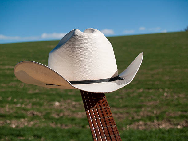istock Cowboy hat and guitar neck 139897901