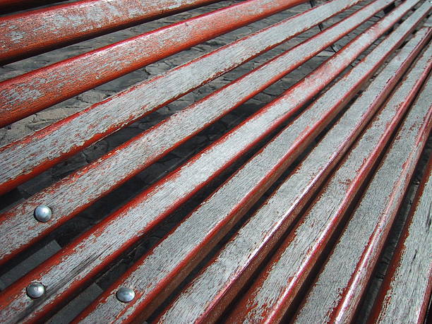 wooden bench lines I stock photo