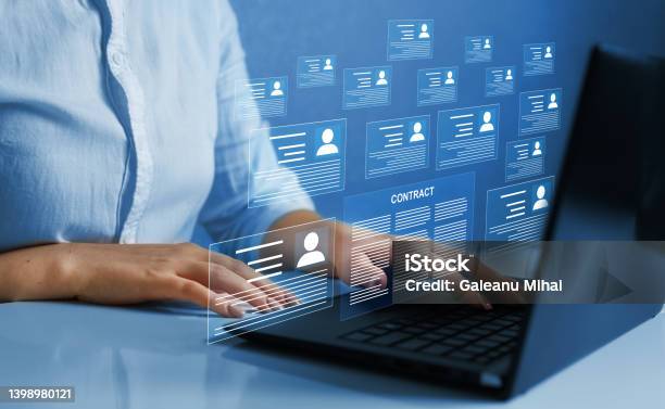Terms And Conditions For Concept Employers Digital Contract That Describes The Working And Graphic Conditions Stock Photo - Download Image Now