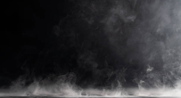 暗い背景に抽象的な煙。 - air flow ストックフォトと画像