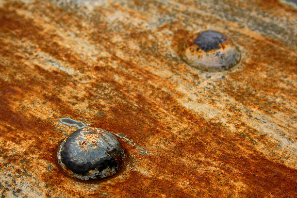 Rusted rivets stock photo