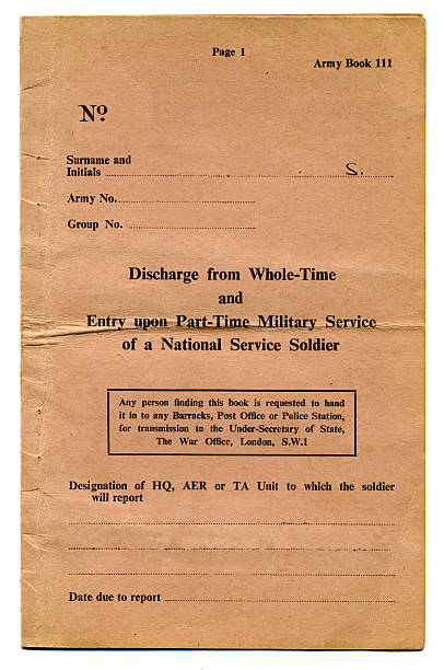 istock British Army discharge form 1950's 139898115