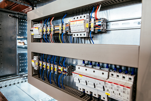Fuses and switch boards. Electricity in industry