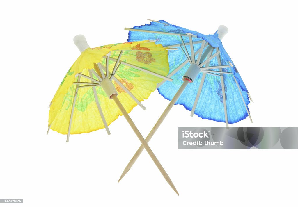 two asian cocktail umbrellas - pure white background two asian cocktail umbrellas - pure white background, see my related images at: Drink Umbrella Stock Photo
