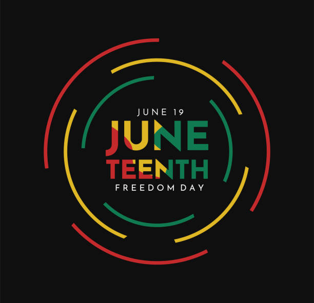 ilustraciones, imágenes clip art, dibujos animados e iconos de stock de juneteenth, cartel del día de la libertad, tarjeta. vector - horizontal backgrounds day color image