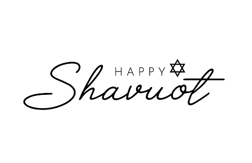 Happy Shavuot lettering background. Vector illustration. EPS10