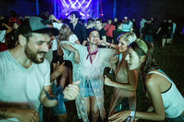 istock Disco dancing on a music concert! 1398990806