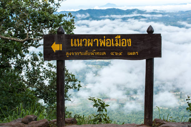 istock wooden name sign at Pha Pho Mueang Mountain Ranges 1398992786