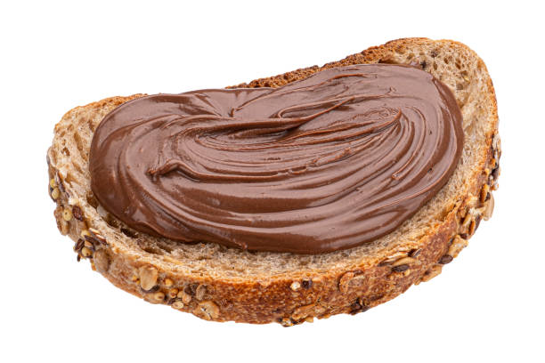 istock Bread with chocolate cream isolated on white background 1398994951