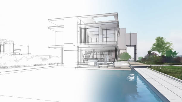 istock Architecture design of a luxury house 1398997122