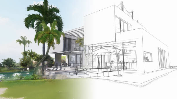 istock Architecture design of luxury villa 1398997205