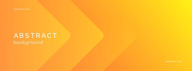 Abstract vector long banner. Minimal orange gradient background with arrows and copy space for text. Facebook cover, header, web banner vector art illustration