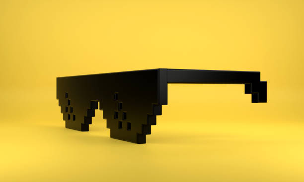 istock Pixel Art Thug life meme glasses on Yellow Background 1398998688