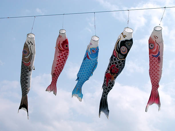 istock Flying carps-Koinobori 139899936
