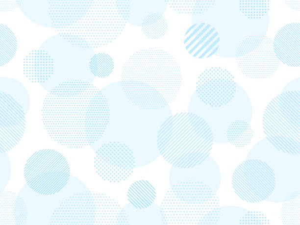 illustration of light blue dots and striped circles pattern background - blue background stock illustrations