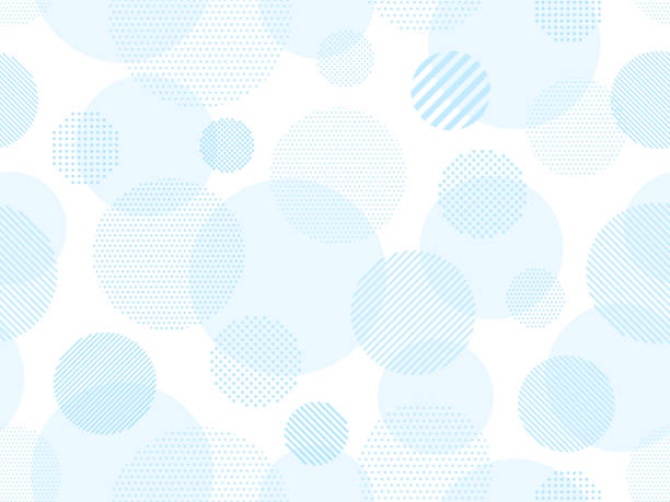 illustration of light blue dots and striped circles pattern background - 可愛背景 幅插畫檔、美工圖案、卡通及圖標