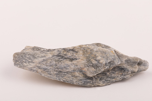 Talc mineral rock sample, the softest clay mineral metamorphic rock